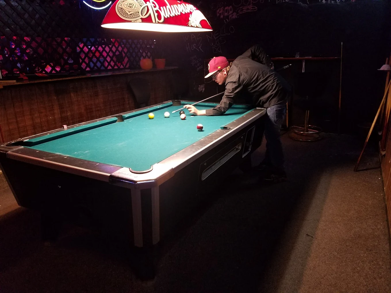 The Well Club pool hall exterior/interior