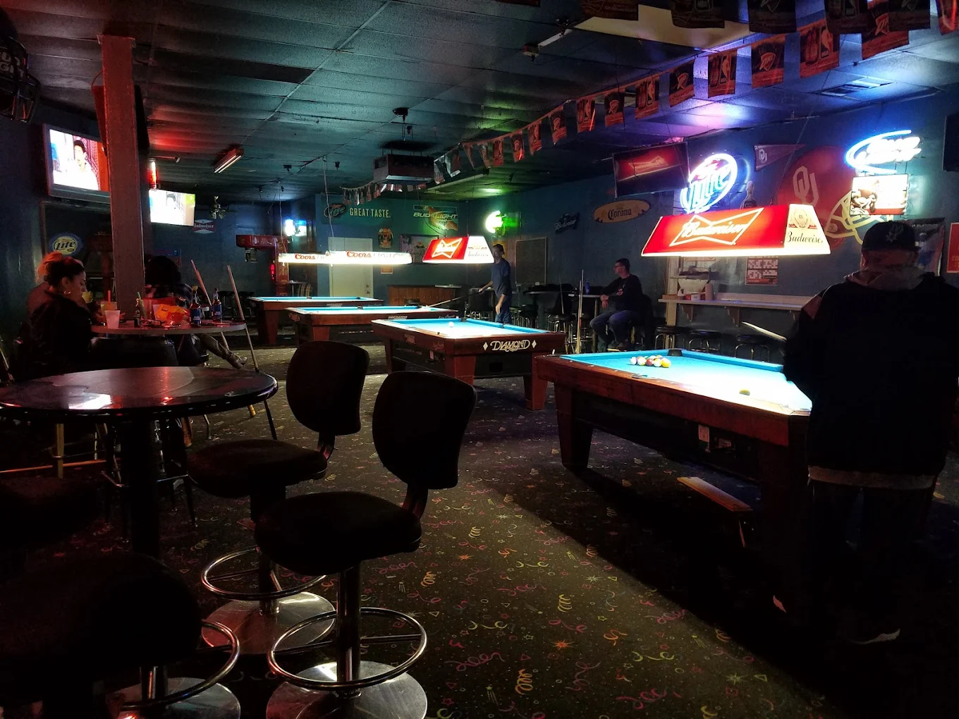 Don Quixote Club pool hall exterior/interior