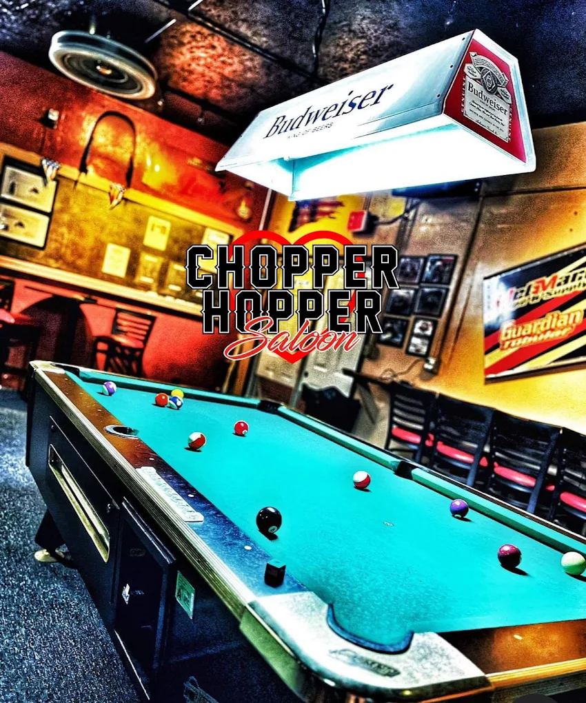 Chopper Hopper Saloon pool hall exterior/interior