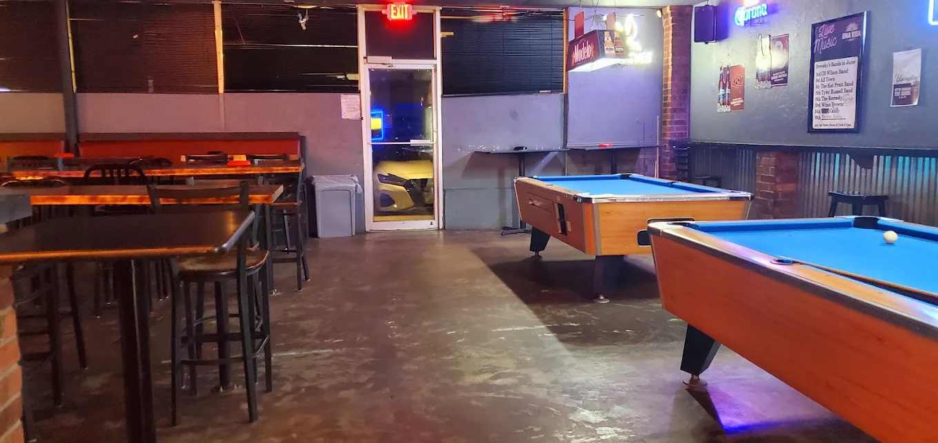 The Tonk pool hall exterior/interior