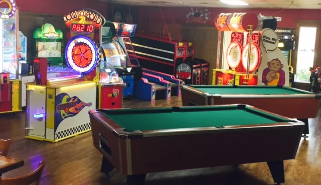 Spare Time Grill pool hall exterior/interior