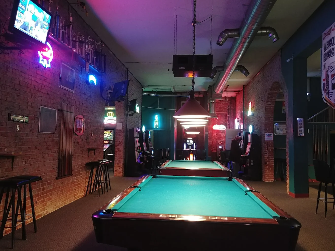 Black Dog Billiards pool hall exterior/interior