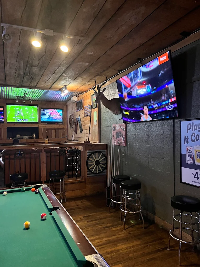 The Bounty Hunter Saloon pool hall exterior/interior