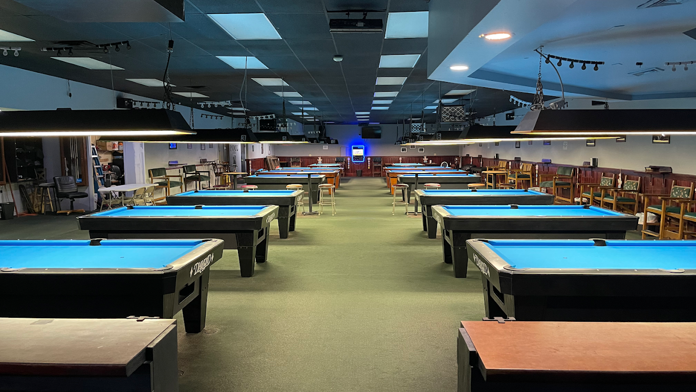 Eagle Billiards pool hall exterior/interior