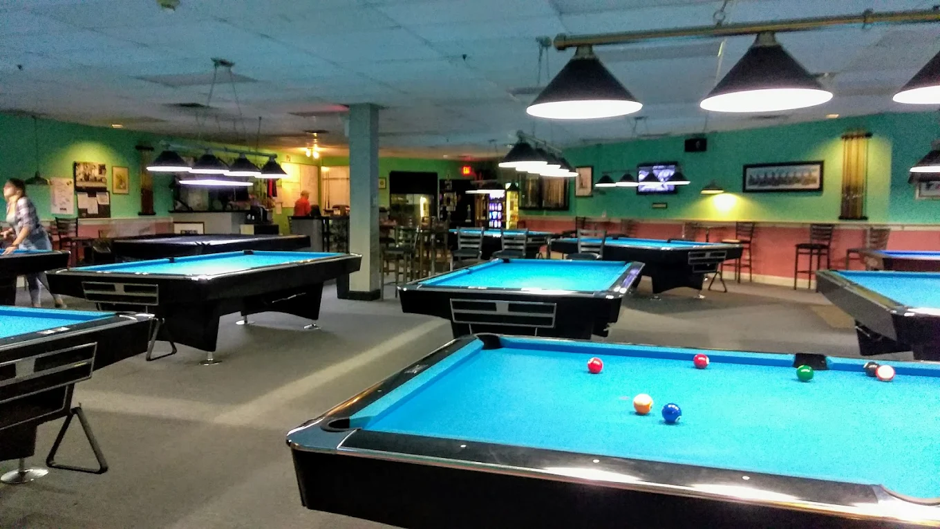 The Corner Pocket pool hall exterior/interior