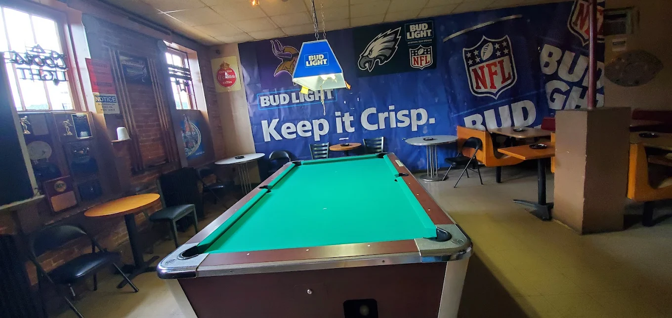 Laughters Bar pool hall exterior/interior