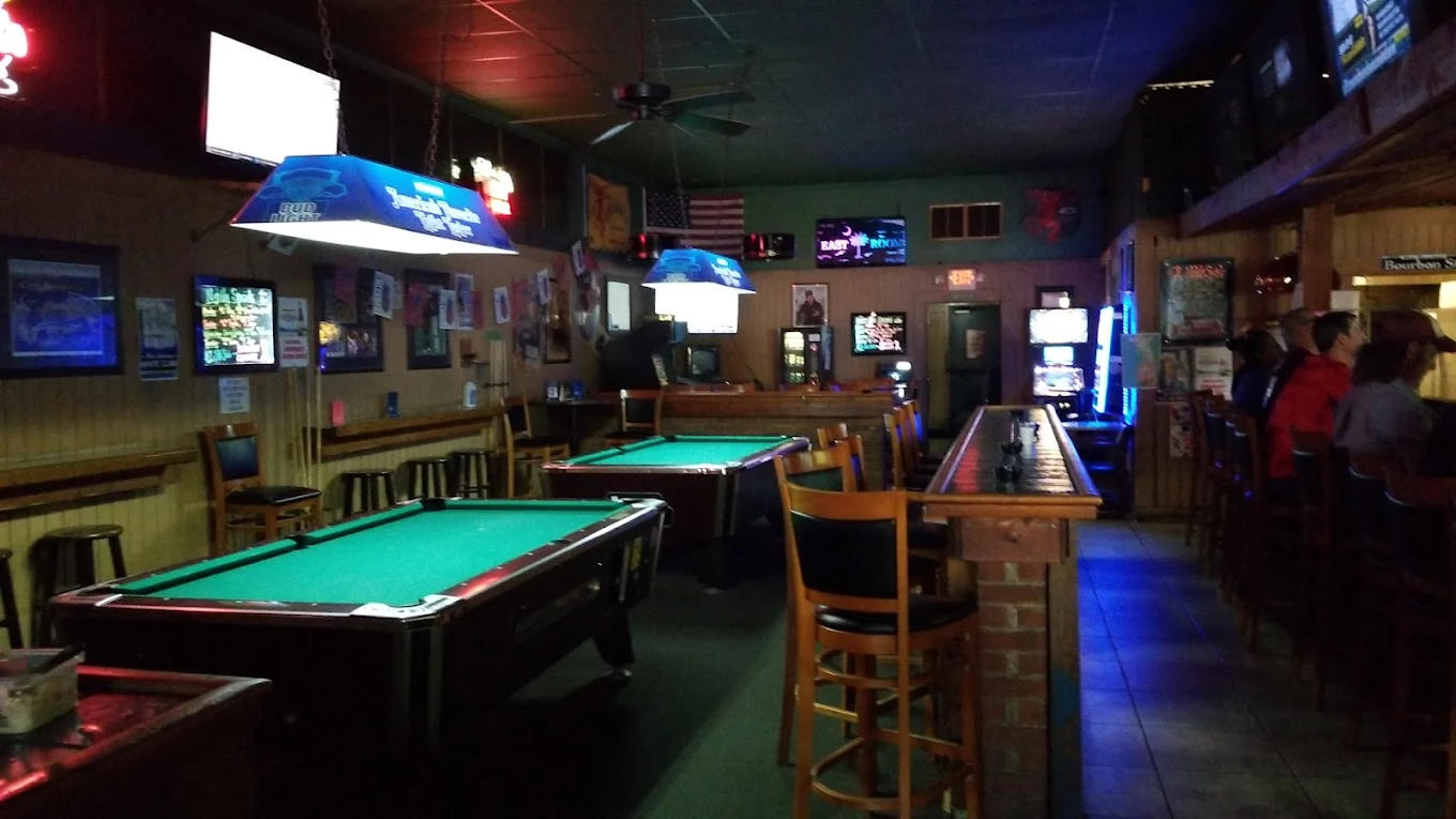 The East Room pool hall exterior/interior