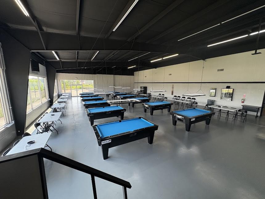 Big League Billiards pool hall exterior/interior