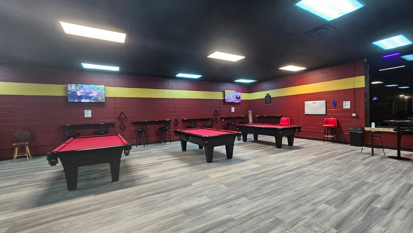 The Corner Pocket pool hall exterior/interior