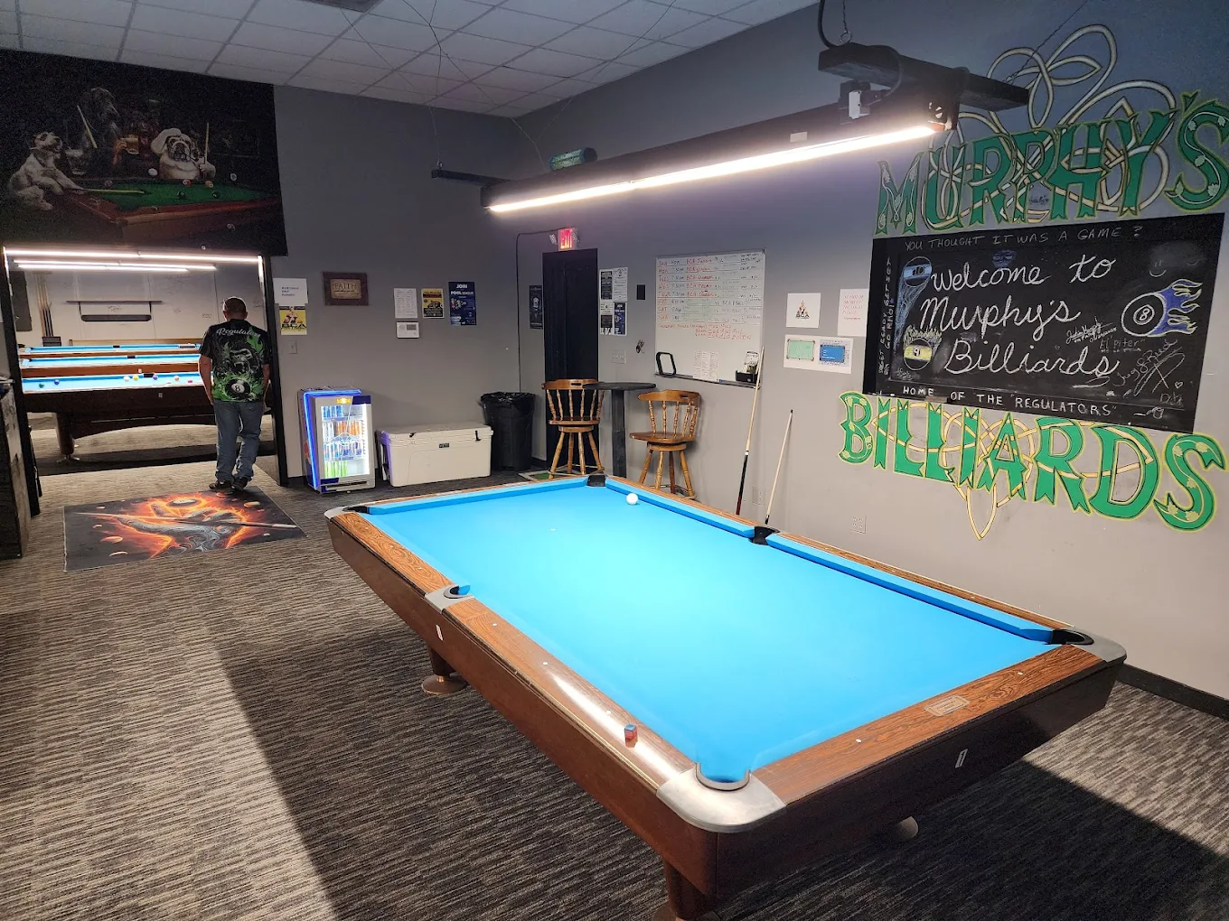 Murphy's Billiards Academy pool hall exterior/interior