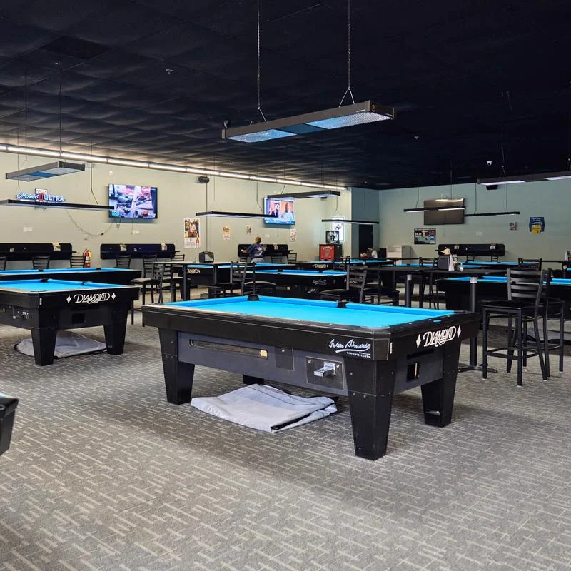 Big Time Billiards and Cafe pool hall exterior/interior