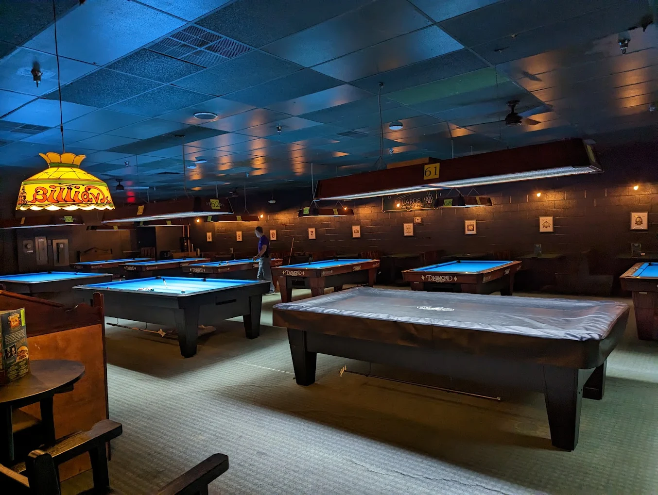Q-Master Billiards pool hall exterior/interior