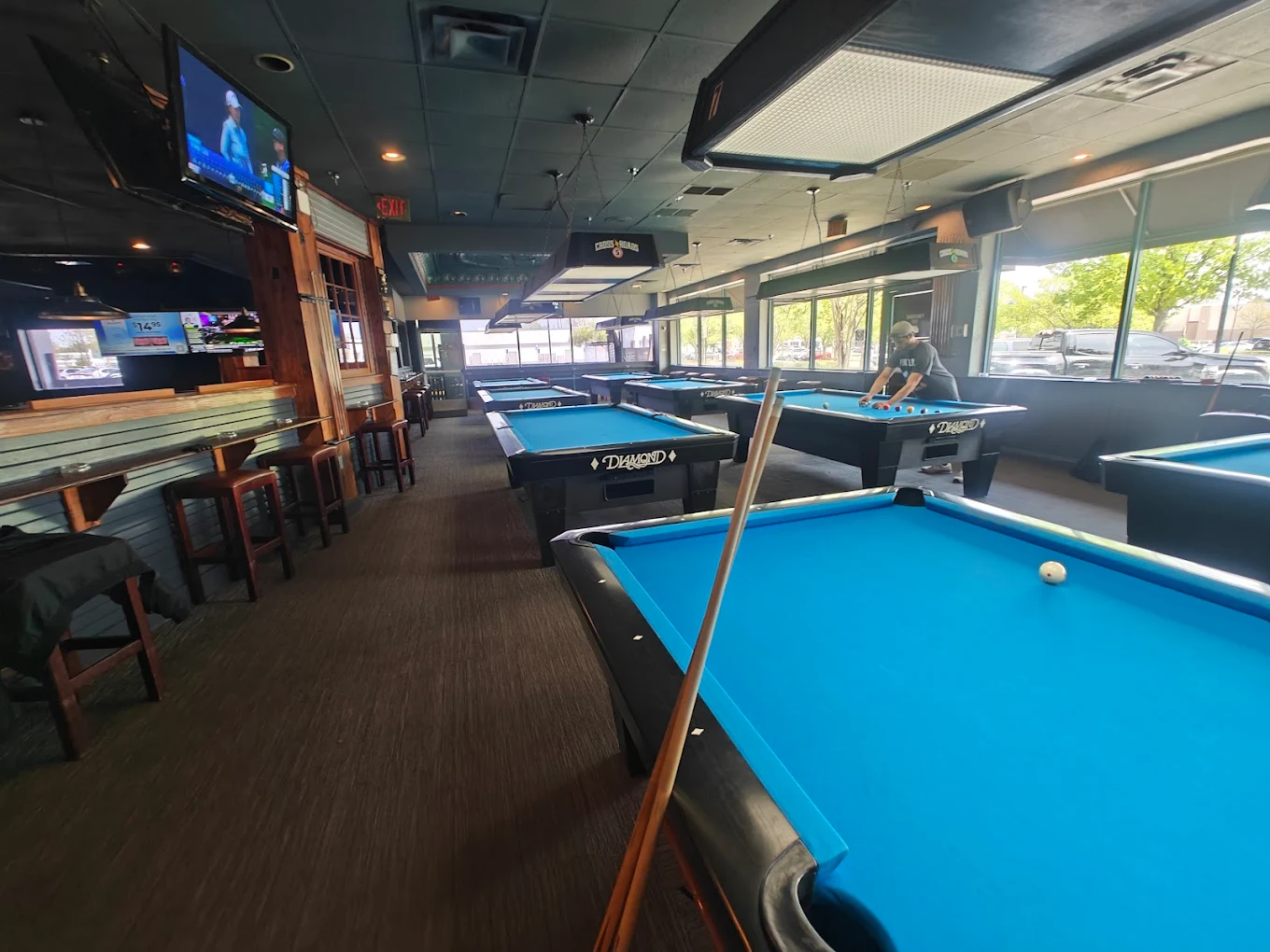 Crossroads pool hall exterior/interior