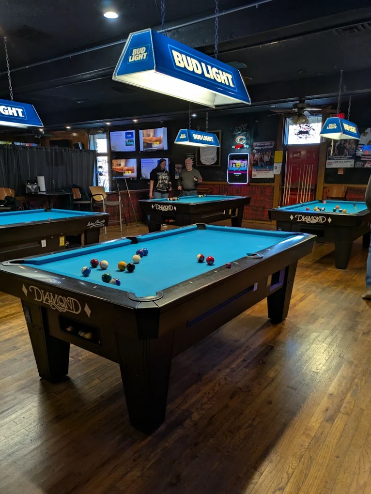 Twisted Rose pool hall exterior/interior