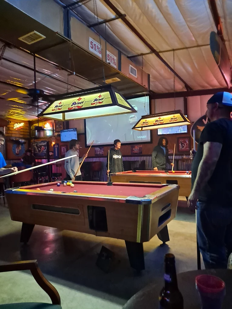 Shy Girls Saloon and Grill pool hall exterior/interior