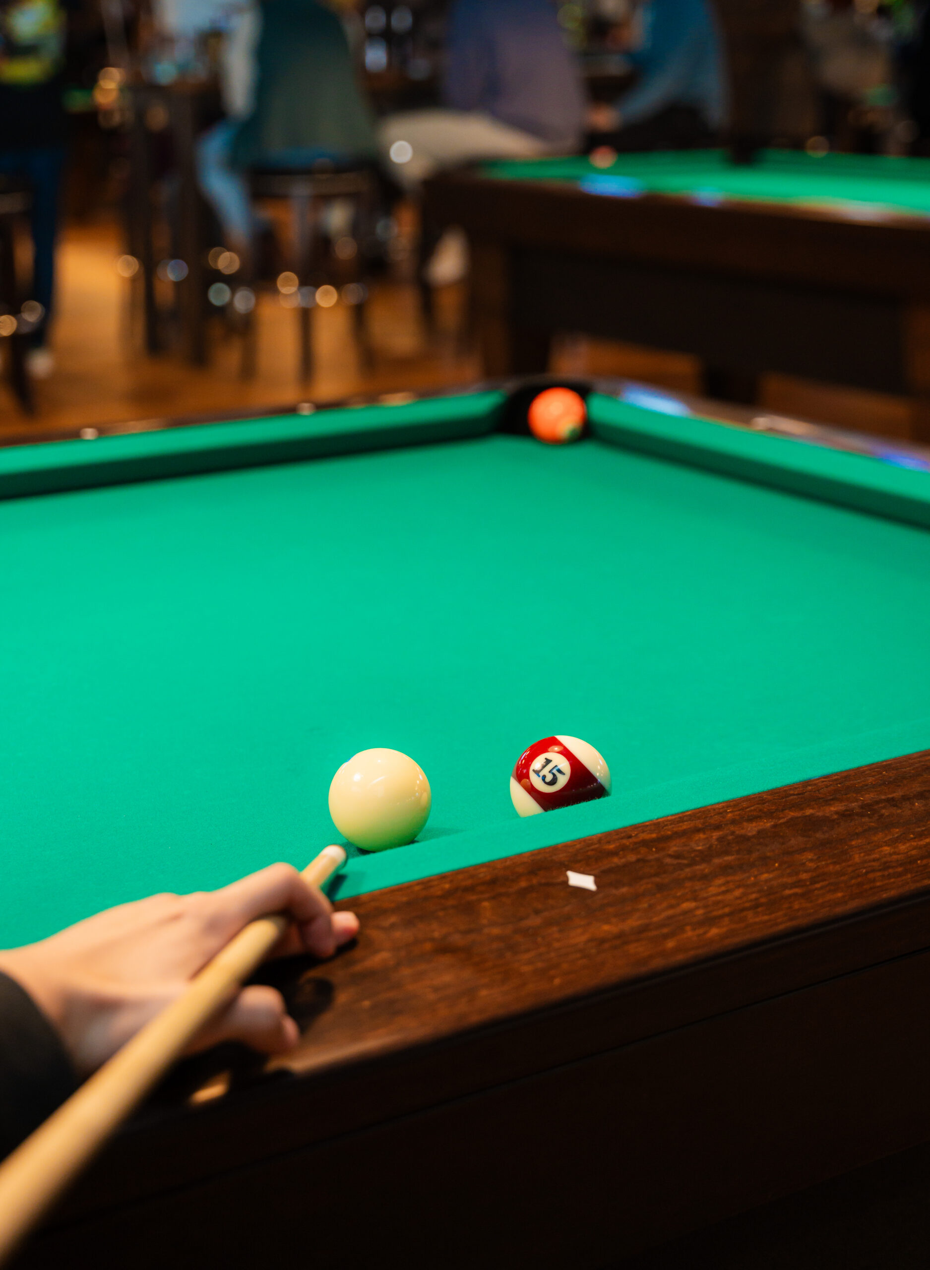 Fast Eddie's pool hall exterior/interior