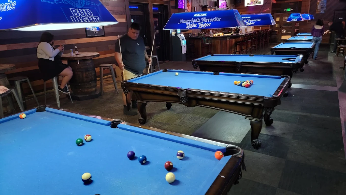 The Flying Walrus pool hall exterior/interior