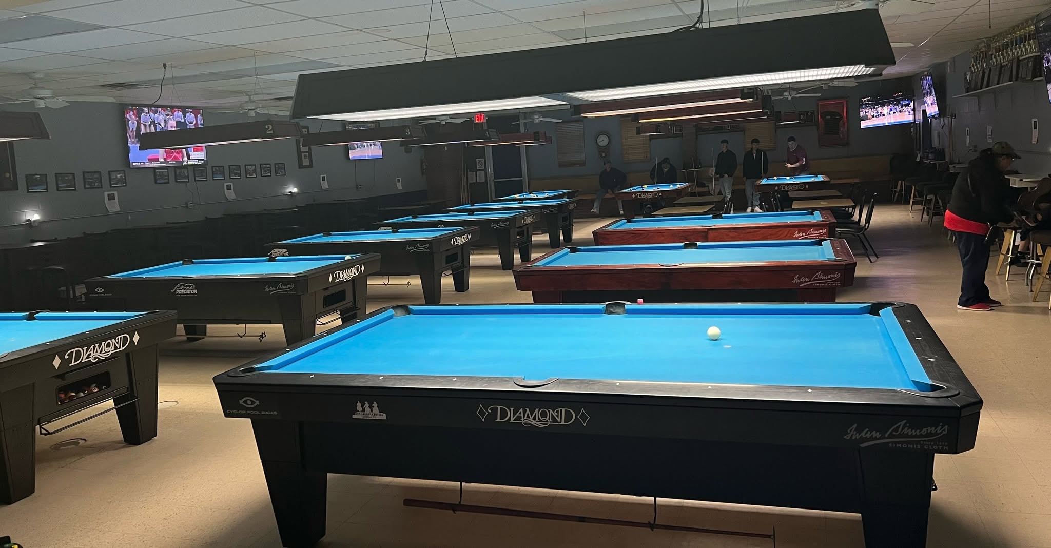 The Golden Cue pool hall exterior/interior
