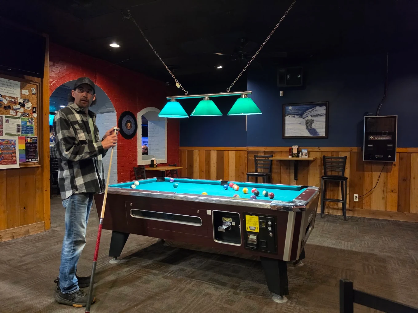 Full Moon Saloon pool hall exterior/interior