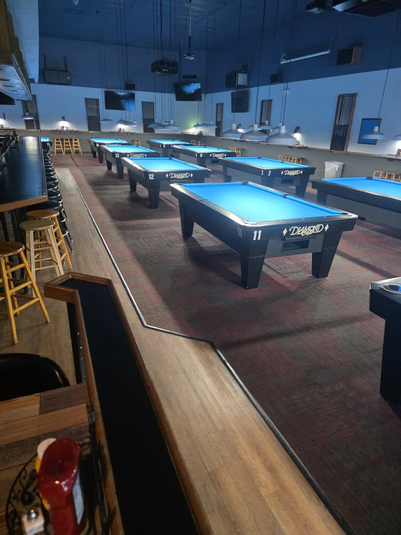 Racks Pool and Plaza pool hall exterior/interior