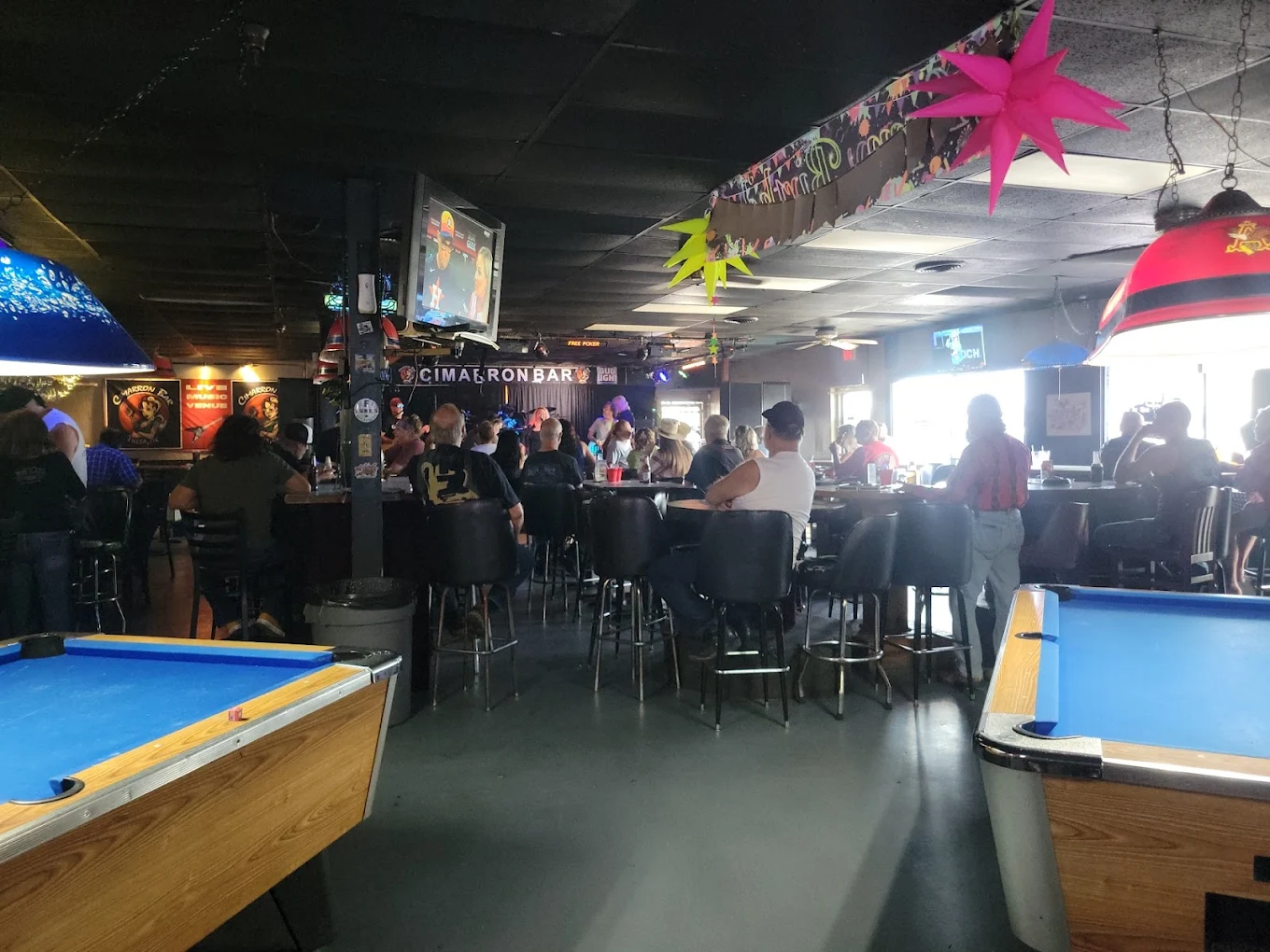 Cimarron Bar pool hall exterior/interior