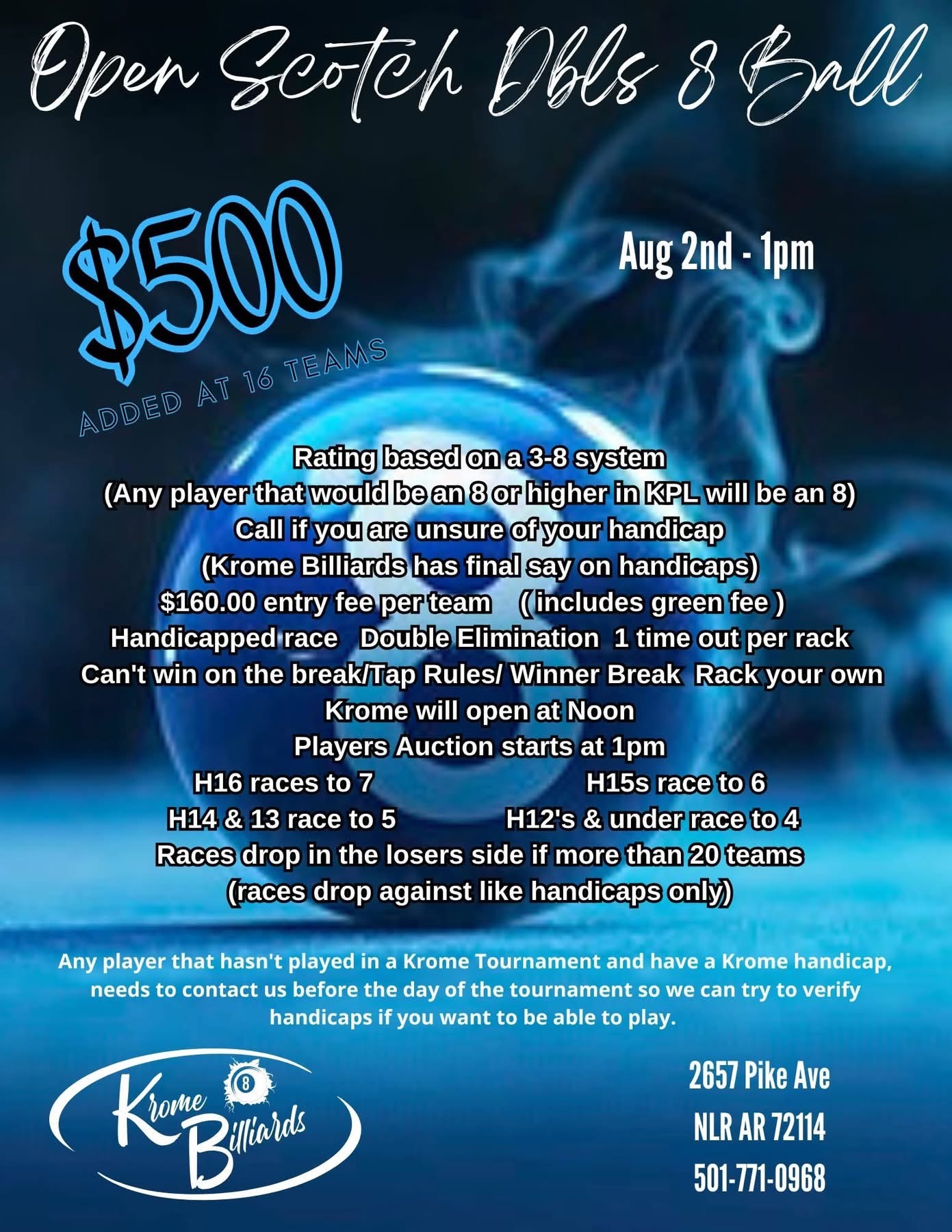 Tournament flyer / rules image