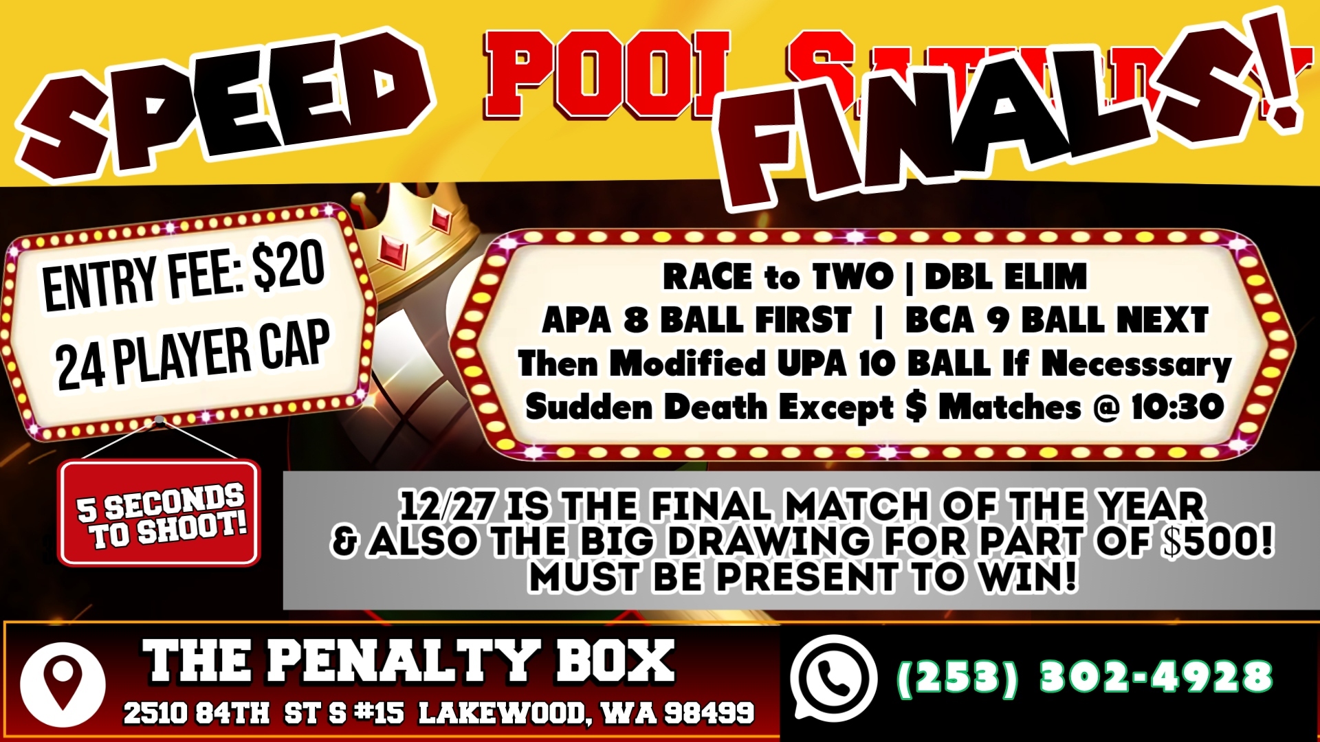 Tournament flyer / rules image