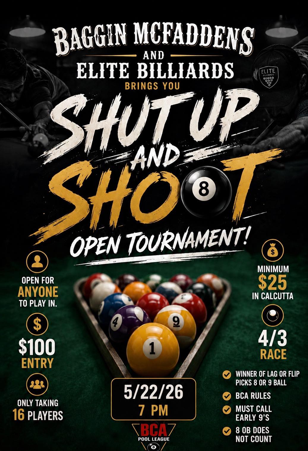 Tournament flyer / rules image