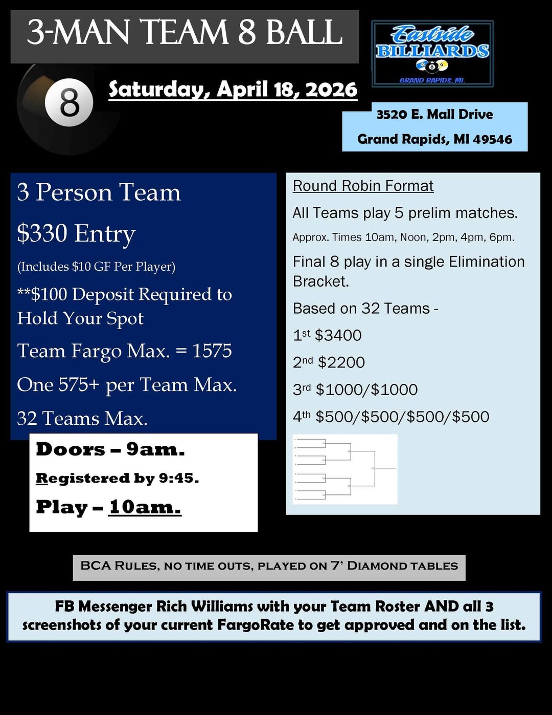 Tournament flyer / rules image