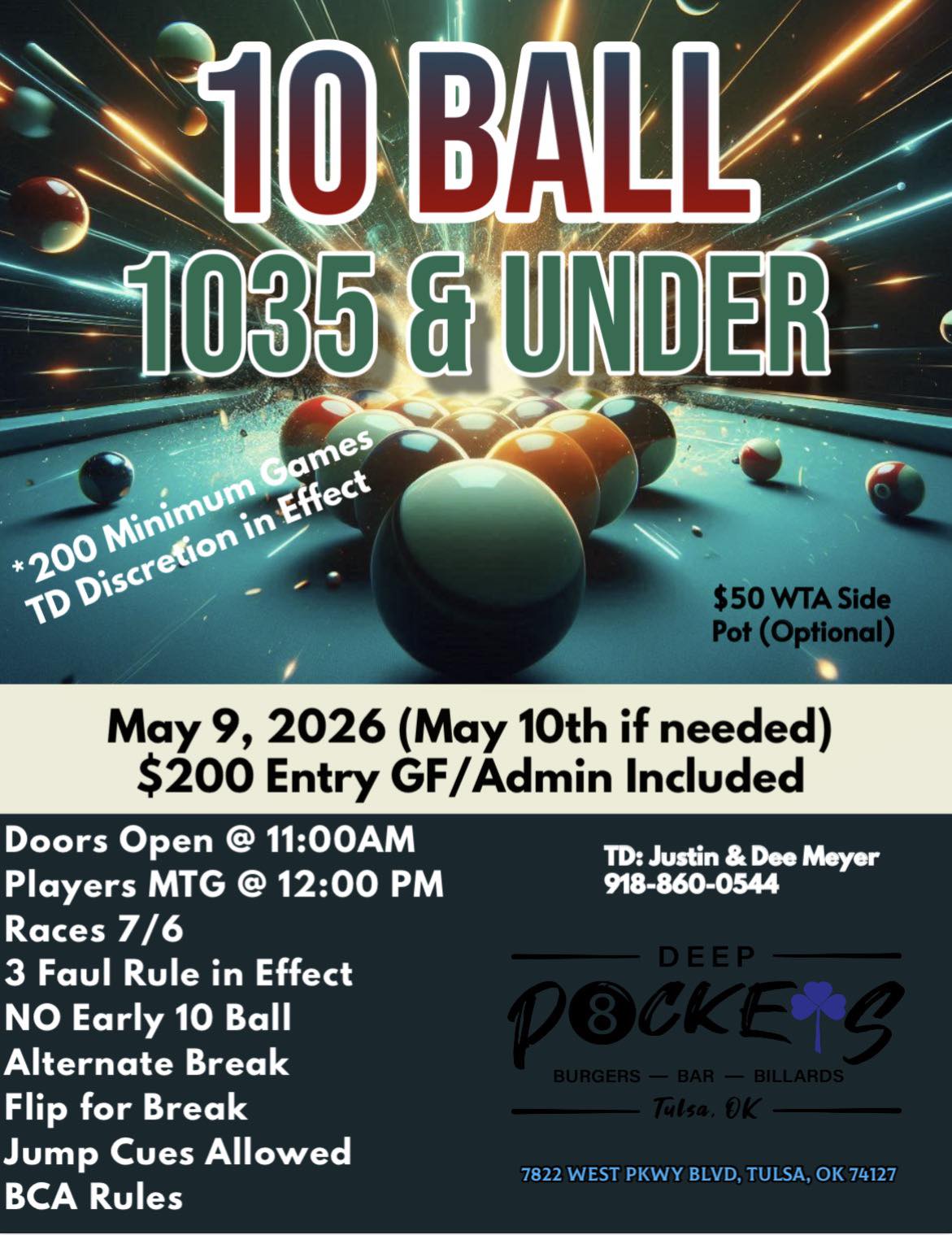 Tournament flyer / rules image
