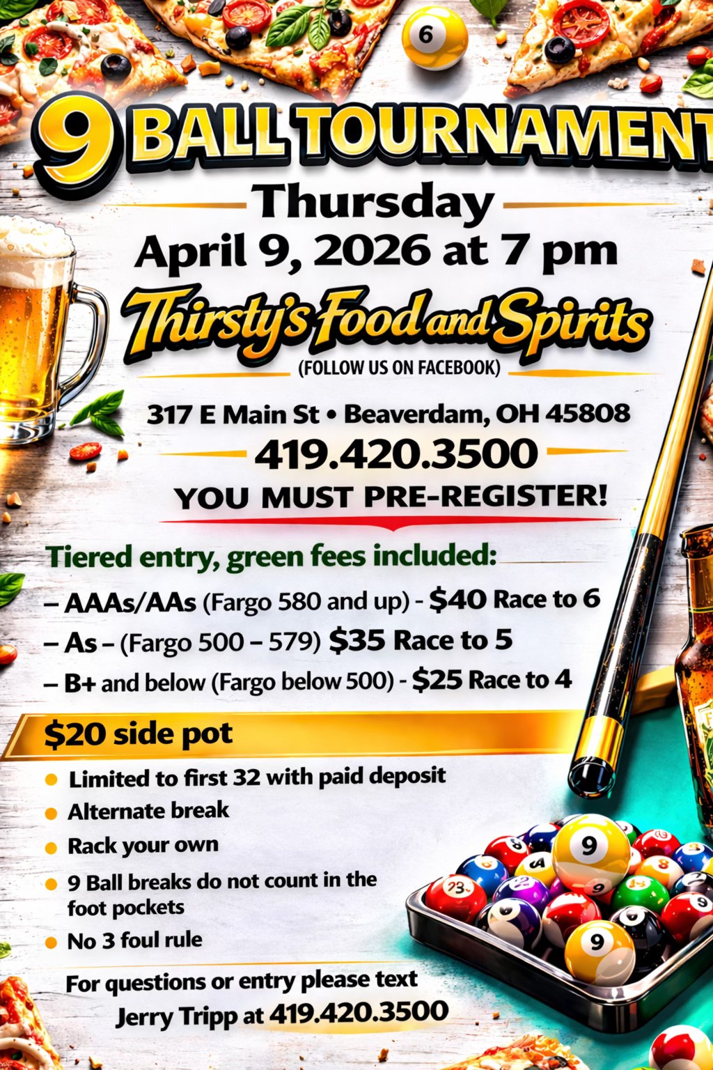 Tournament flyer / rules image