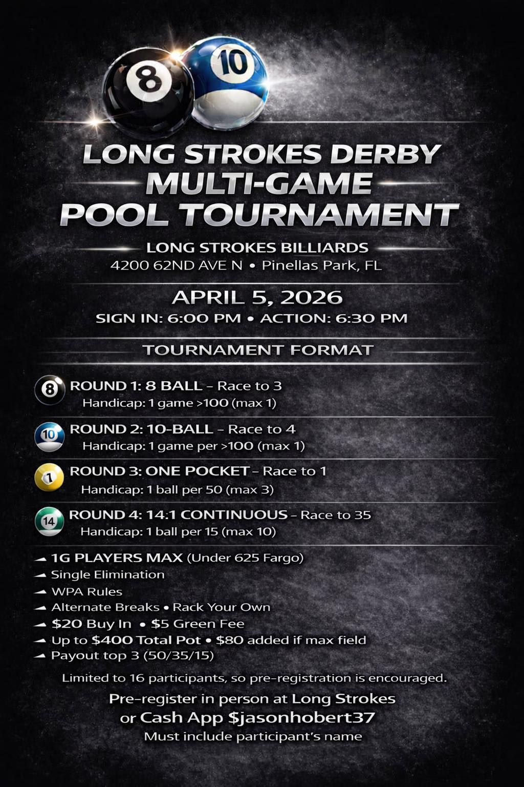 Tournament flyer / rules image