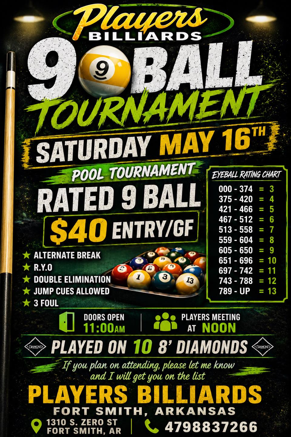 Tournament flyer / rules image
