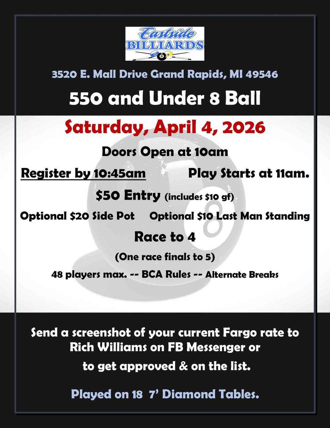 Tournament flyer / rules image