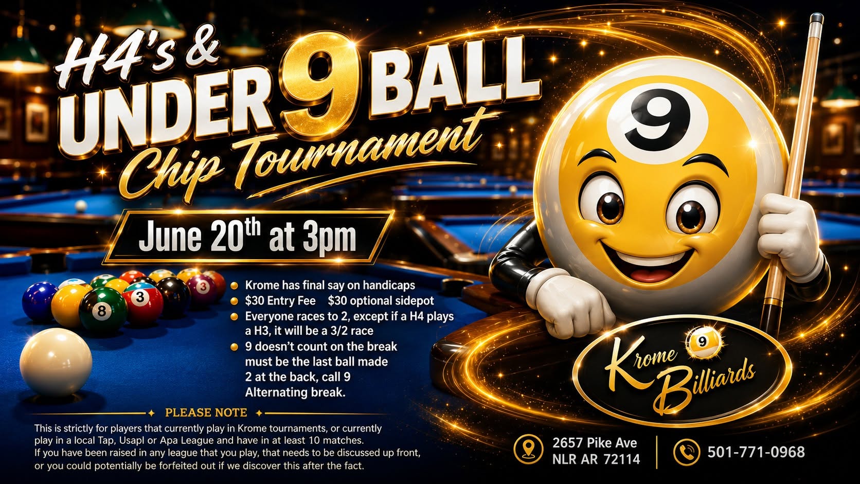 Tournament flyer / rules image
