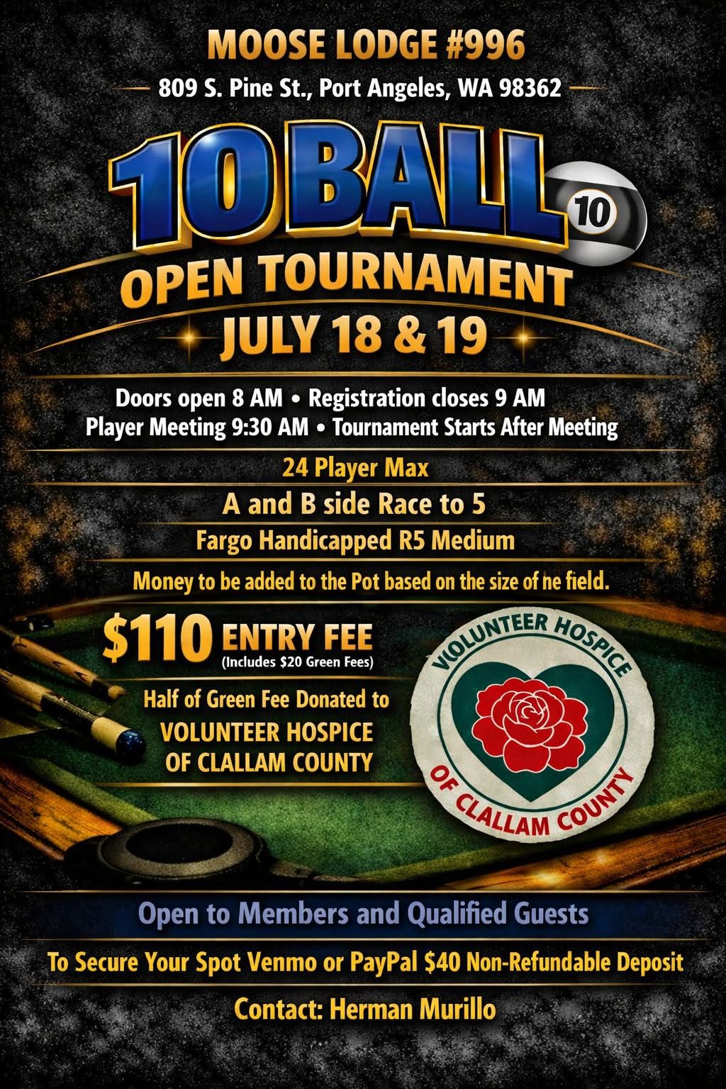 Tournament flyer / rules image