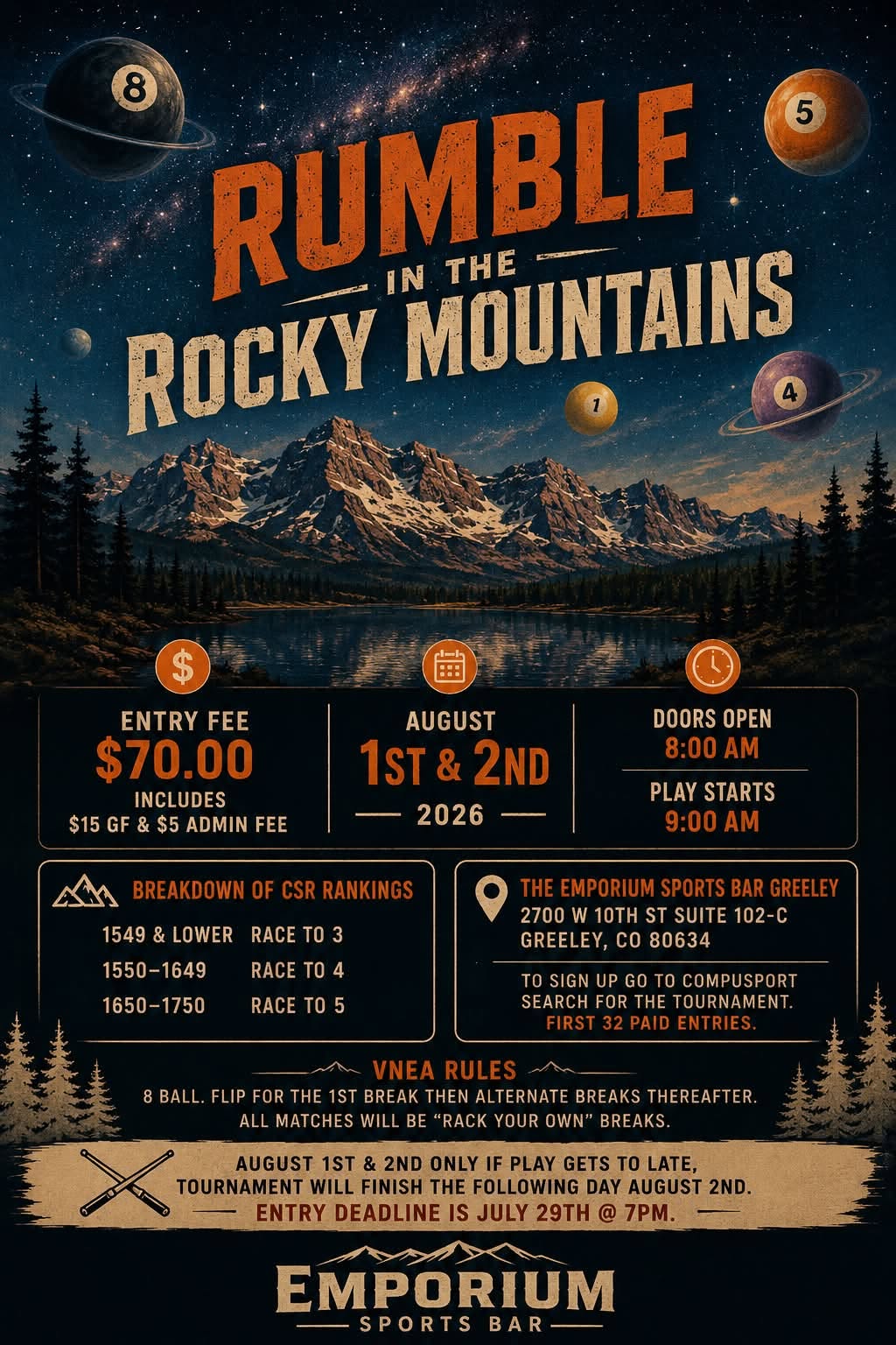 Tournament flyer / rules image