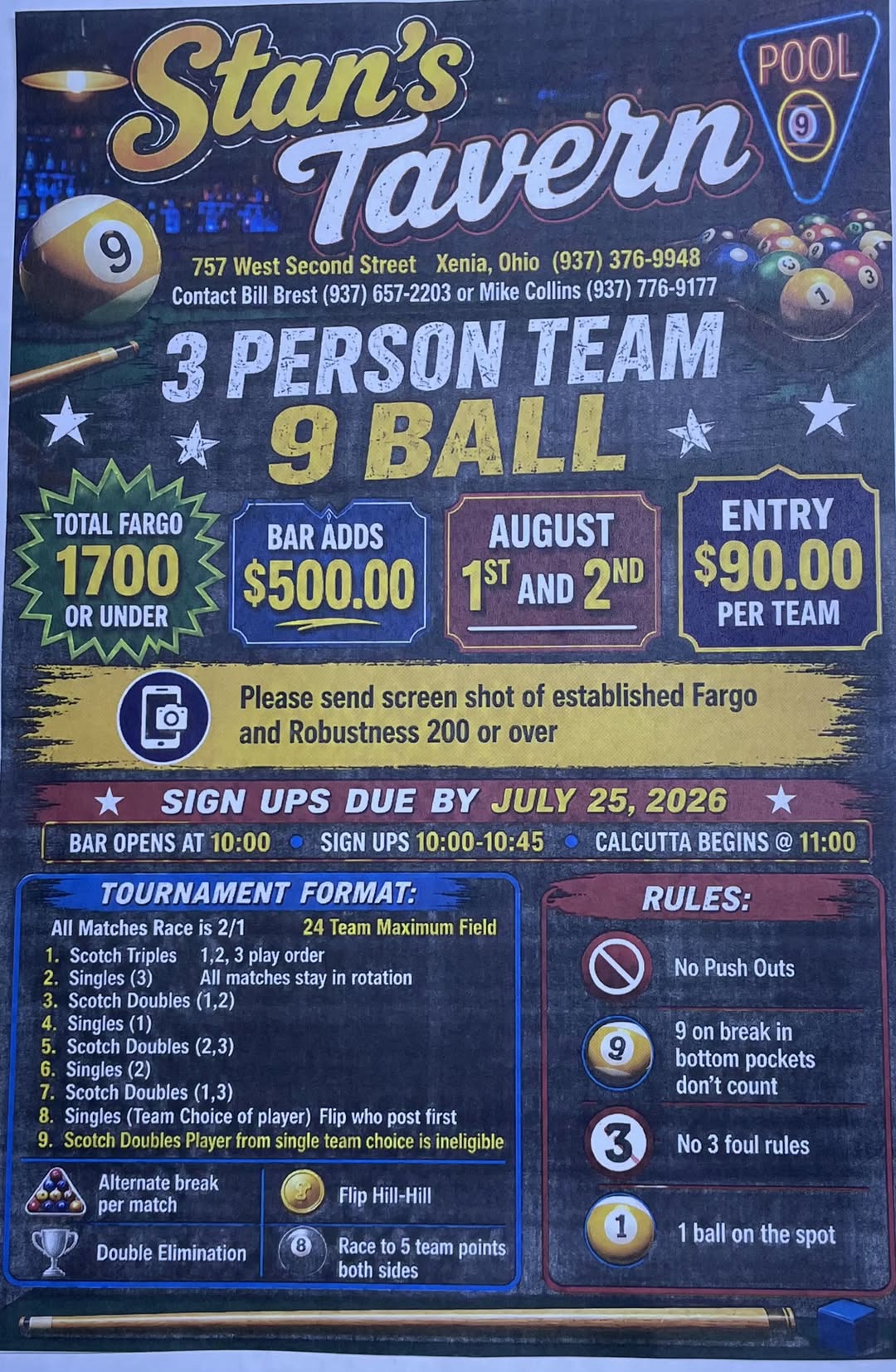 Tournament flyer / rules image