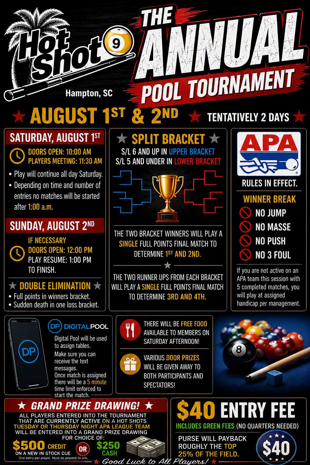 Tournament flyer / rules image