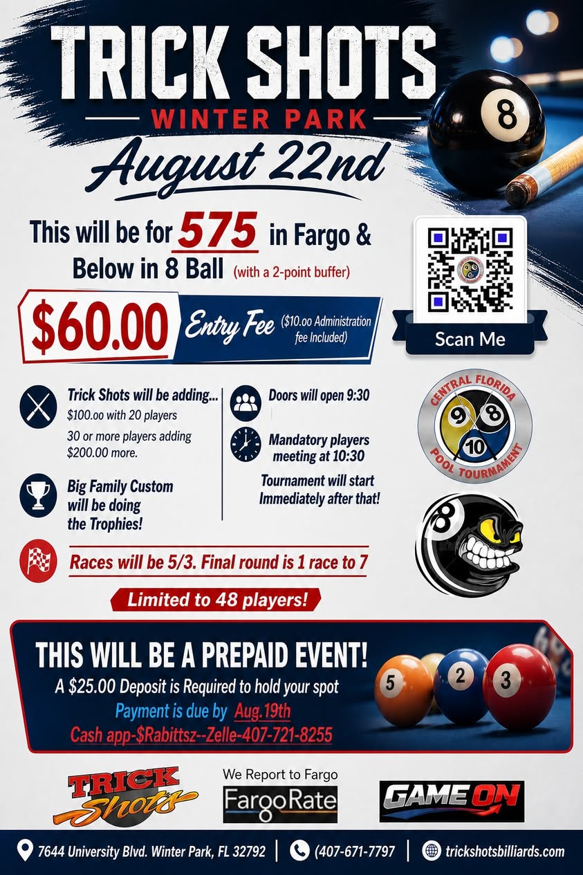 Tournament flyer / rules image