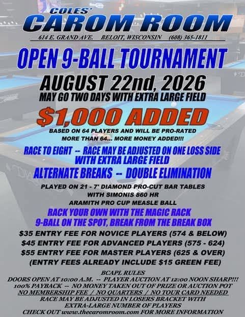Tournament flyer / rules image