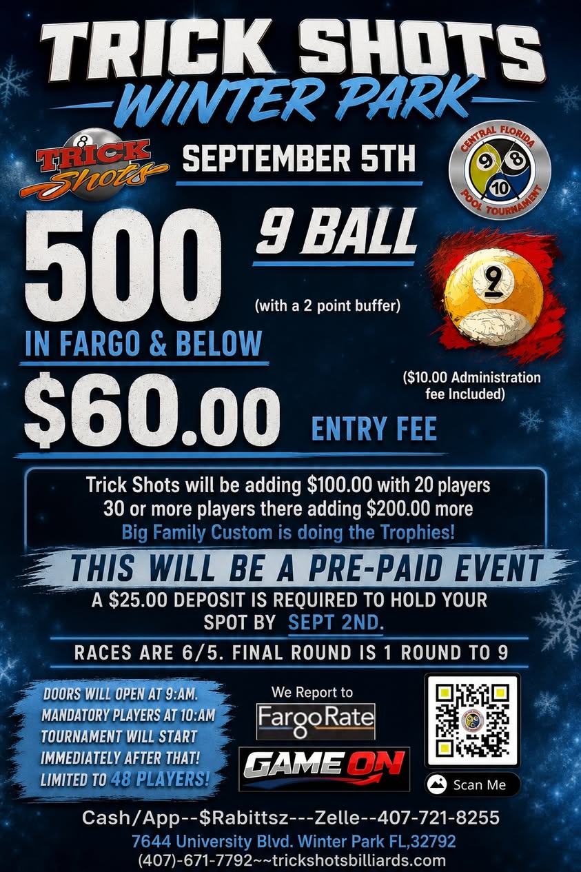 Tournament flyer / rules image