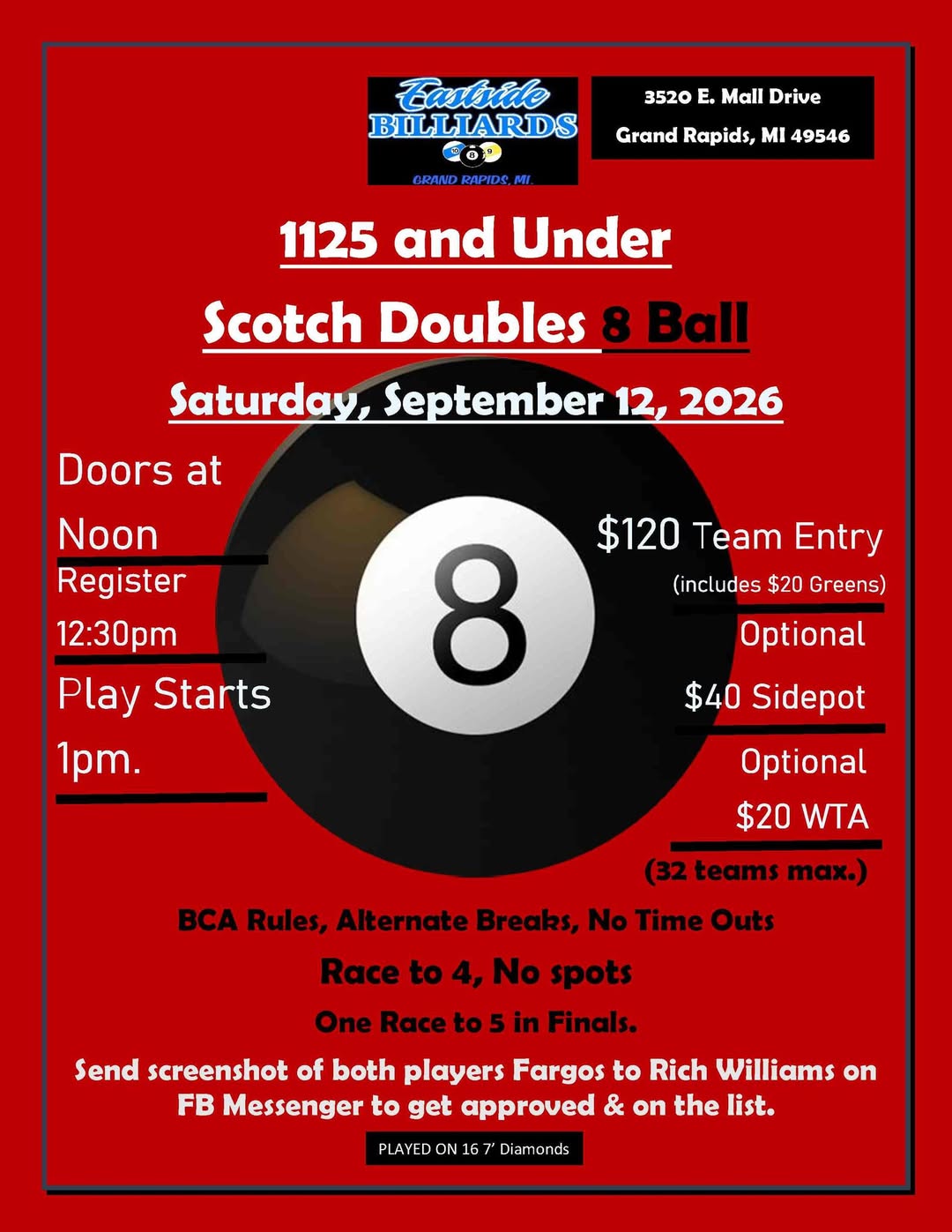 Tournament flyer / rules image
