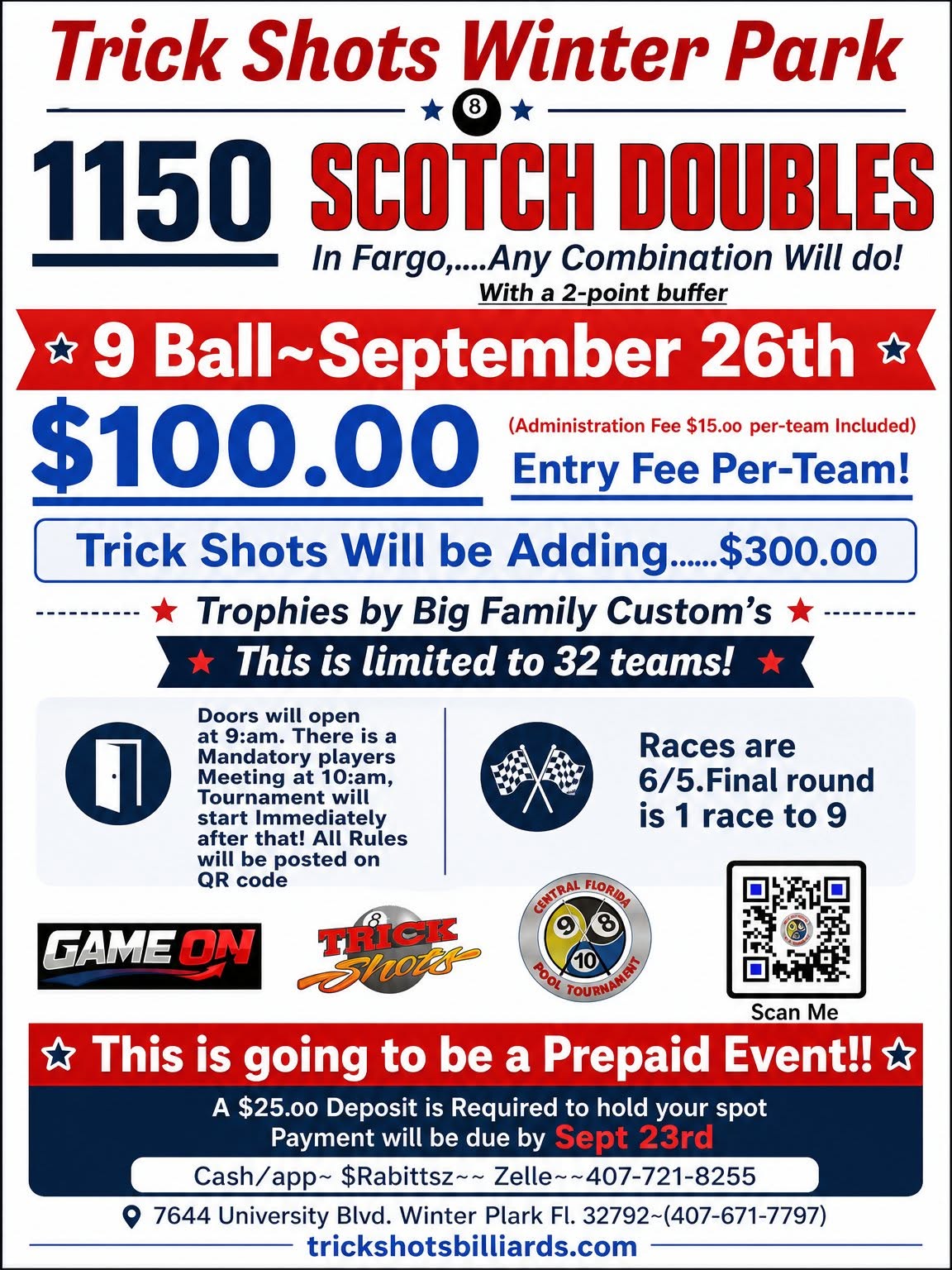 Tournament flyer / rules image