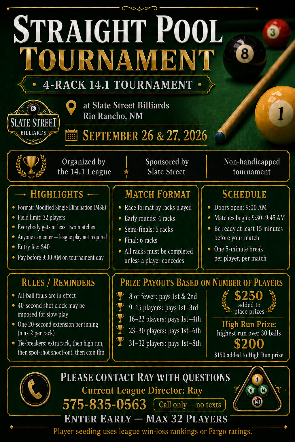 Tournament flyer / rules image