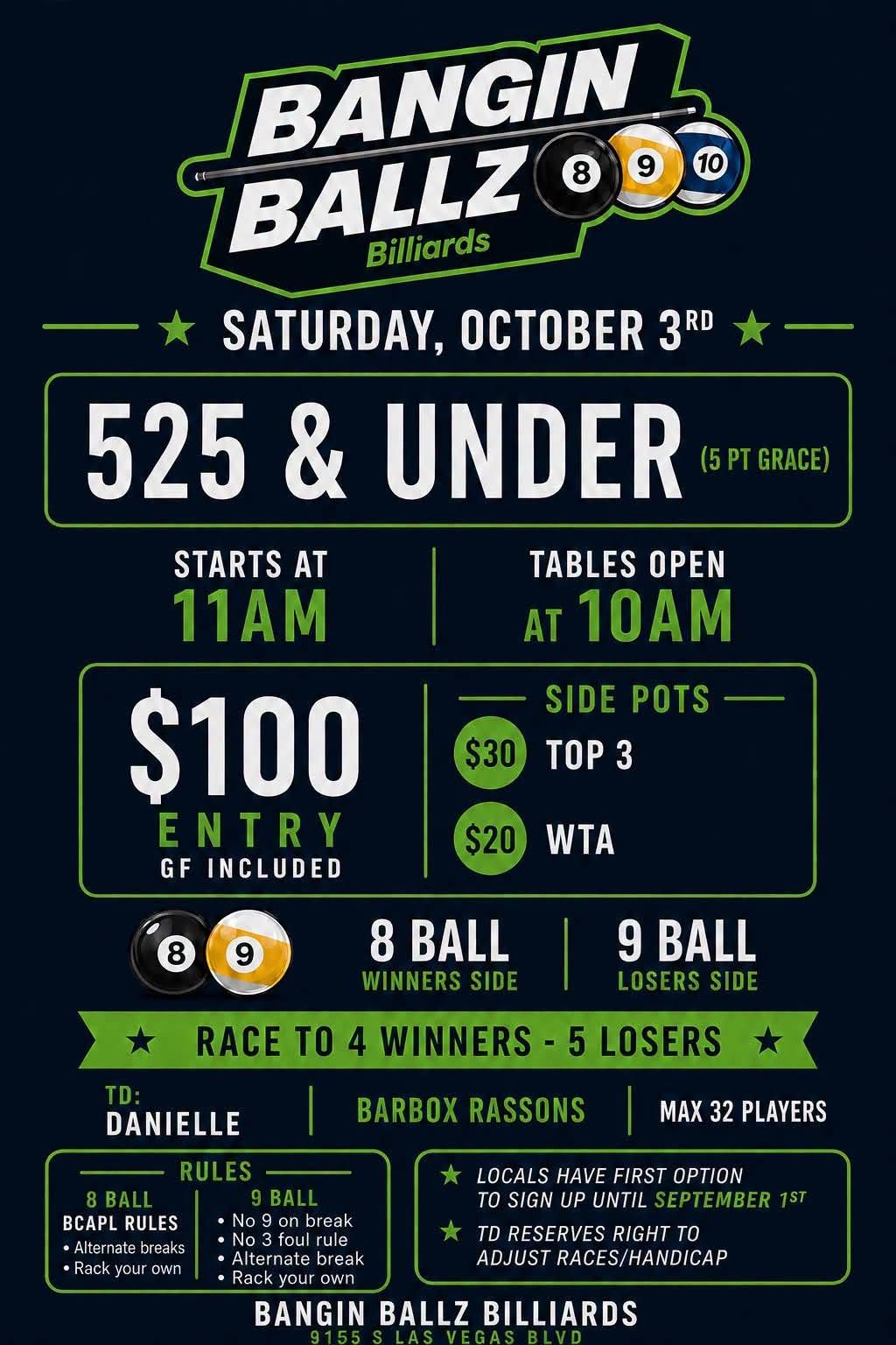 Tournament flyer / rules image