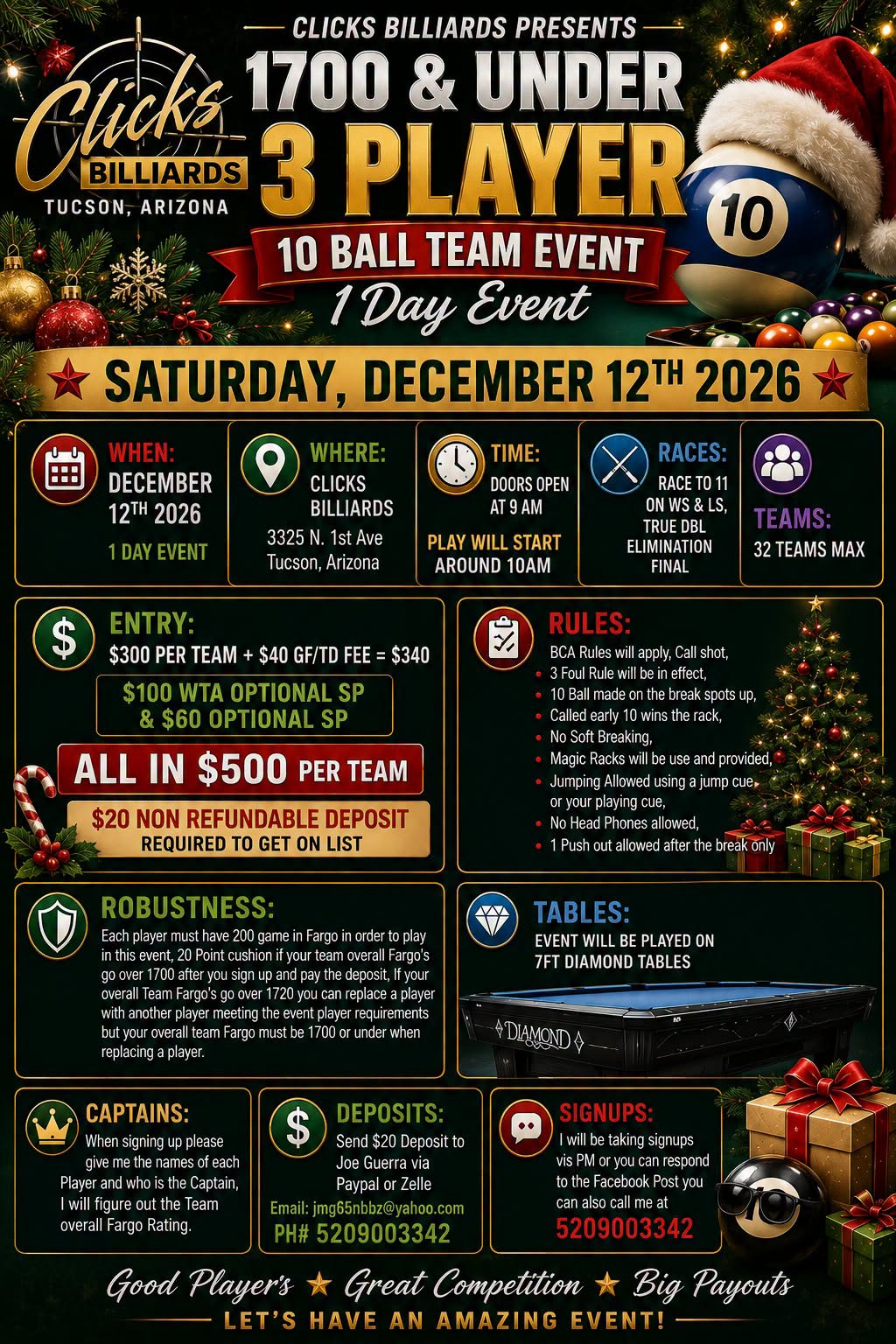 Tournament flyer / rules image