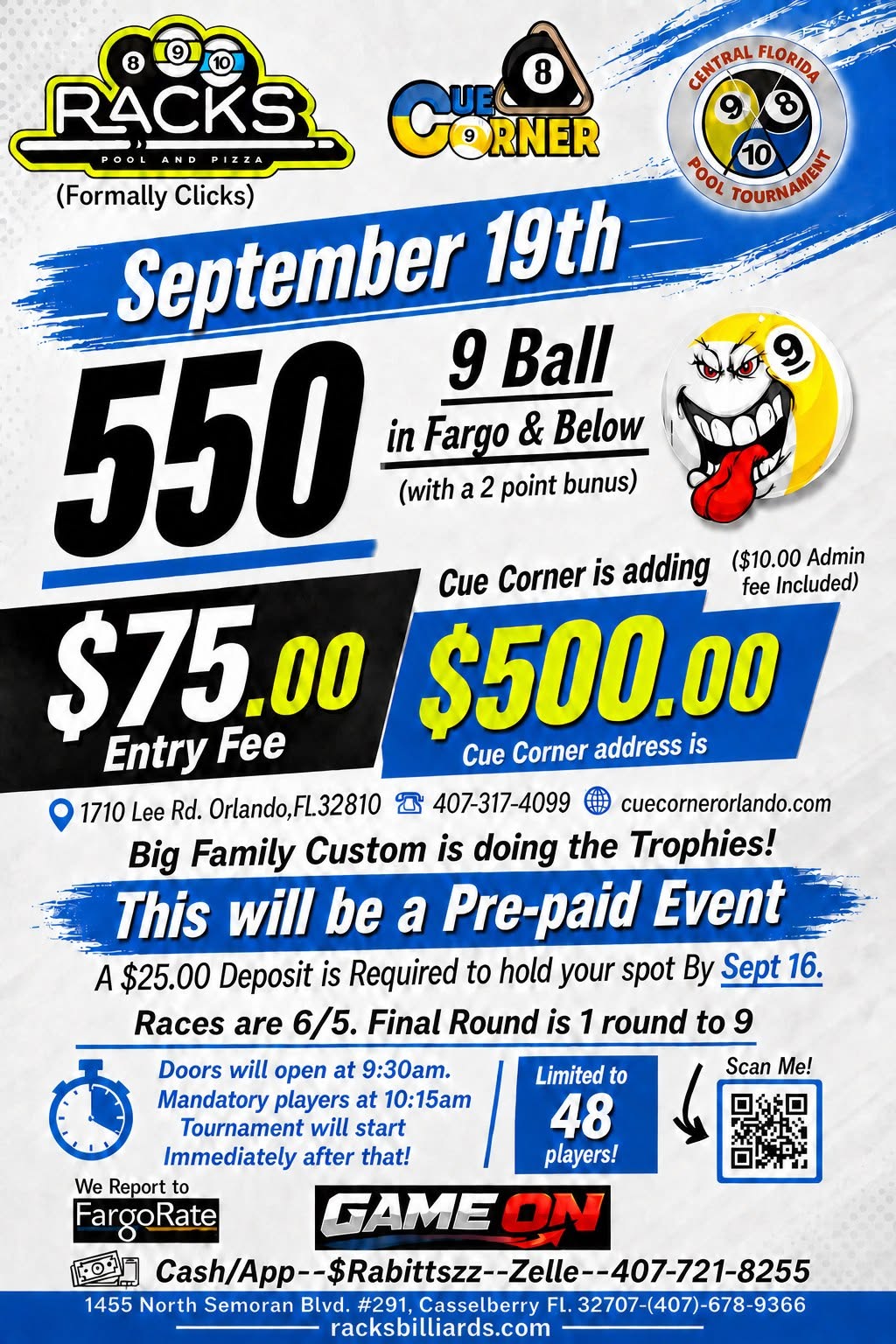 Tournament flyer / rules image