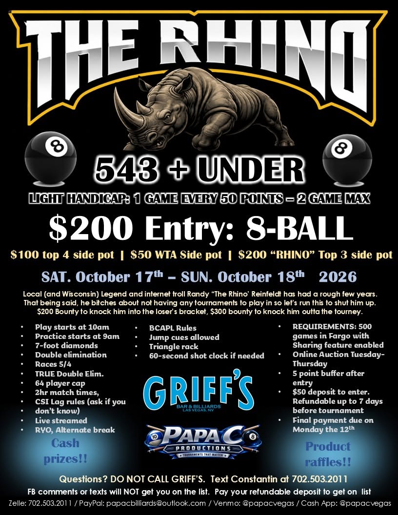 Tournament flyer / rules image