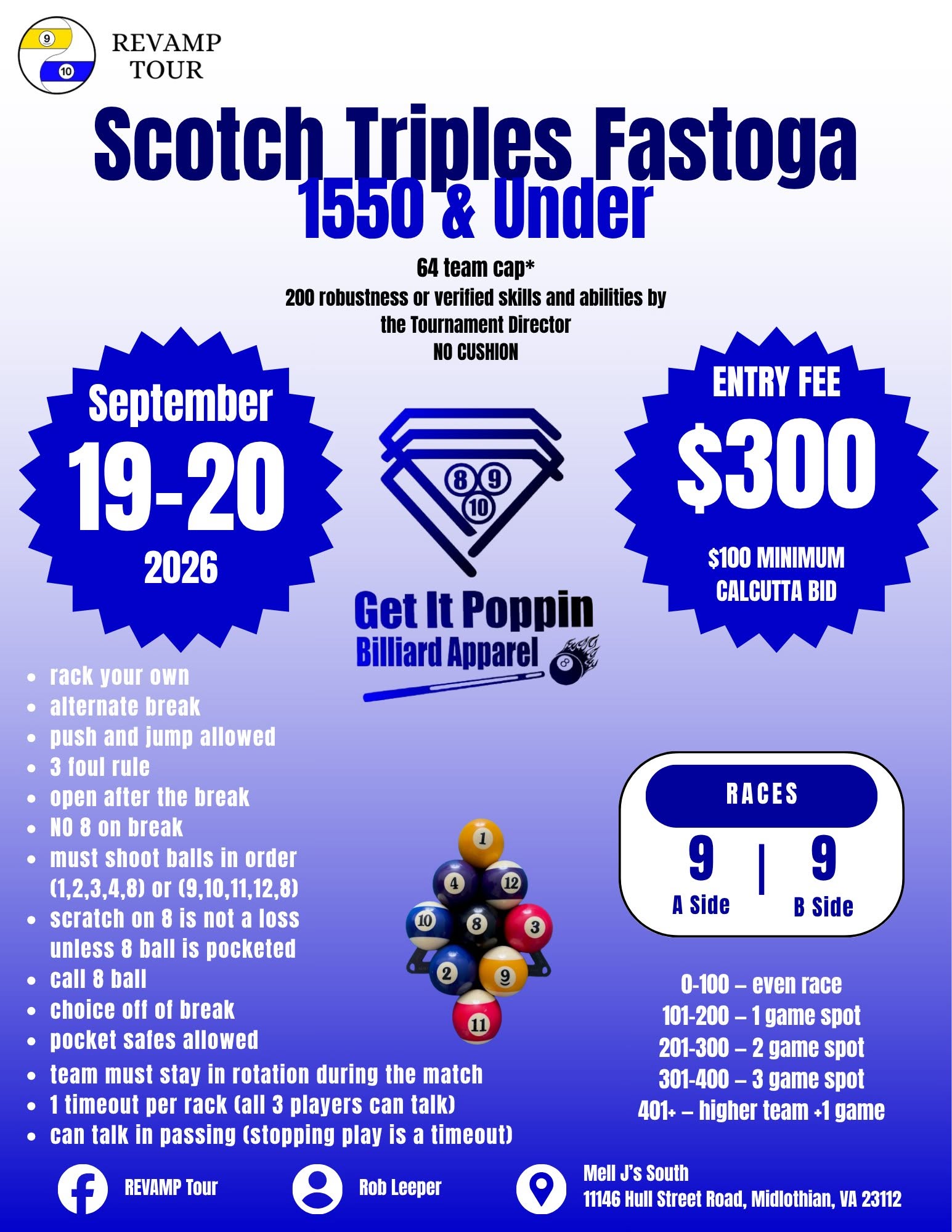 Tournament flyer / rules image